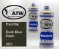 Preview: Hyundai, Dusk Blue Pearl, XB3: 400ml Sprühdose + 400ml Klarlack - Set, von ATW Autoteile West.